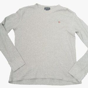 Men’s Polo Ralph Lauren Grey Waffle Knit Thermal Long Sleeve Crew Size M  -32lpb